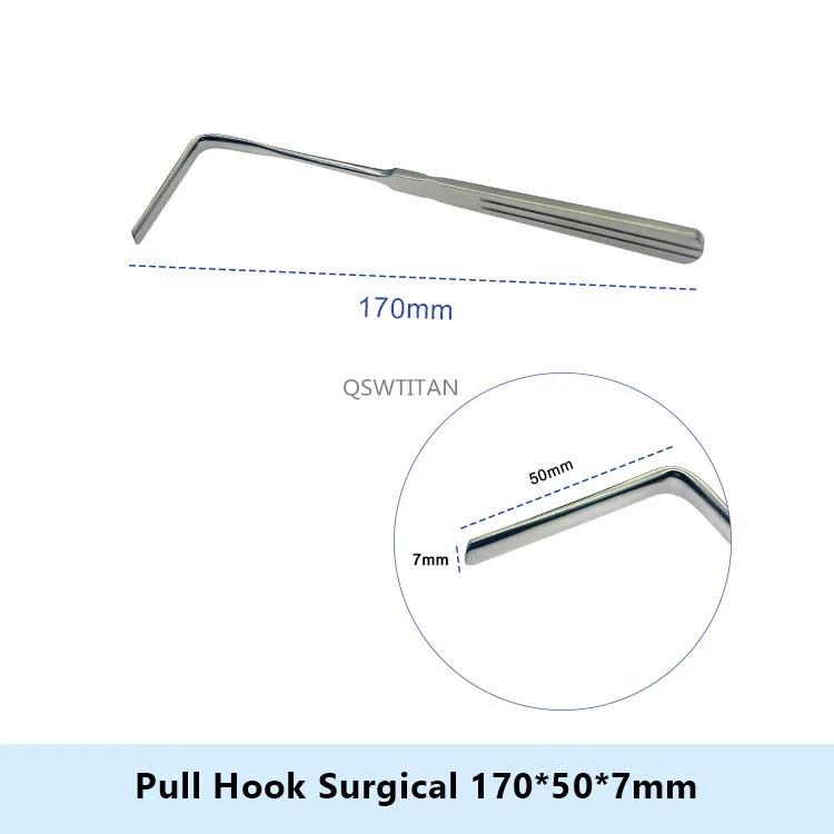 الفولاذ المقاوم للصدأ الجفن سحب هوك ، الكامشات الجراحية ، الأدوات البلاستيكية ، 1 قطعة