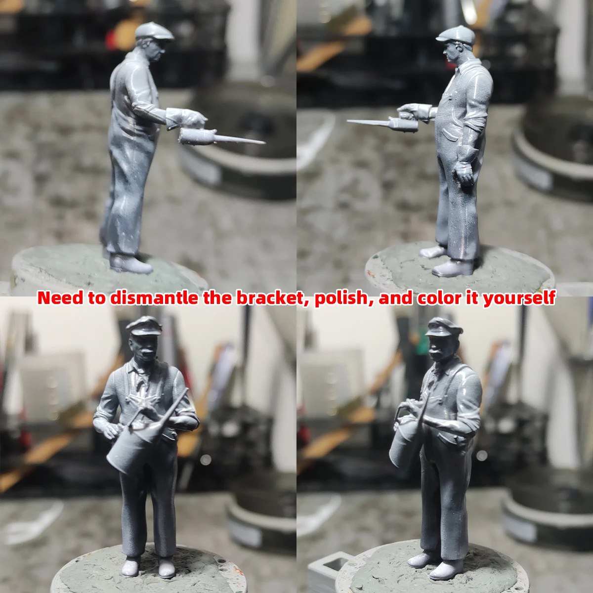 1/35 1/48 1/72 Z HO Modellbahn Maßstabsmodell-Set 3D Harz Miniatur-Soldatenfiguren Diorama Unbemalte Eisenbahner DIY – Detail 7