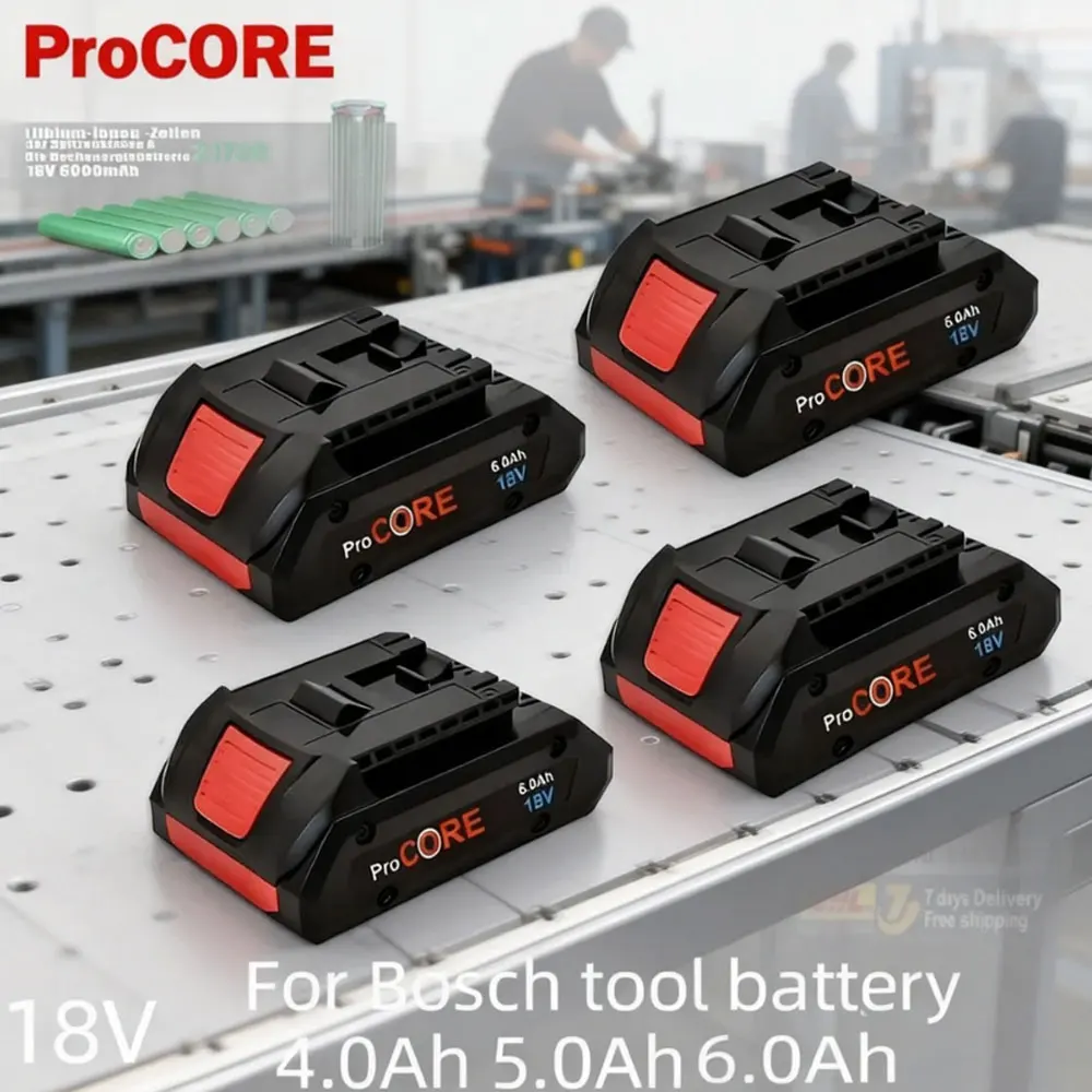 Professional 21700 ist geeignet für Bosch Professional 4.0Ah5.0Ah6.0Ah Akku Pro CORE18v Lithium-Ionen-Akku-Ersatz BAT609BAT618 mit BMS.