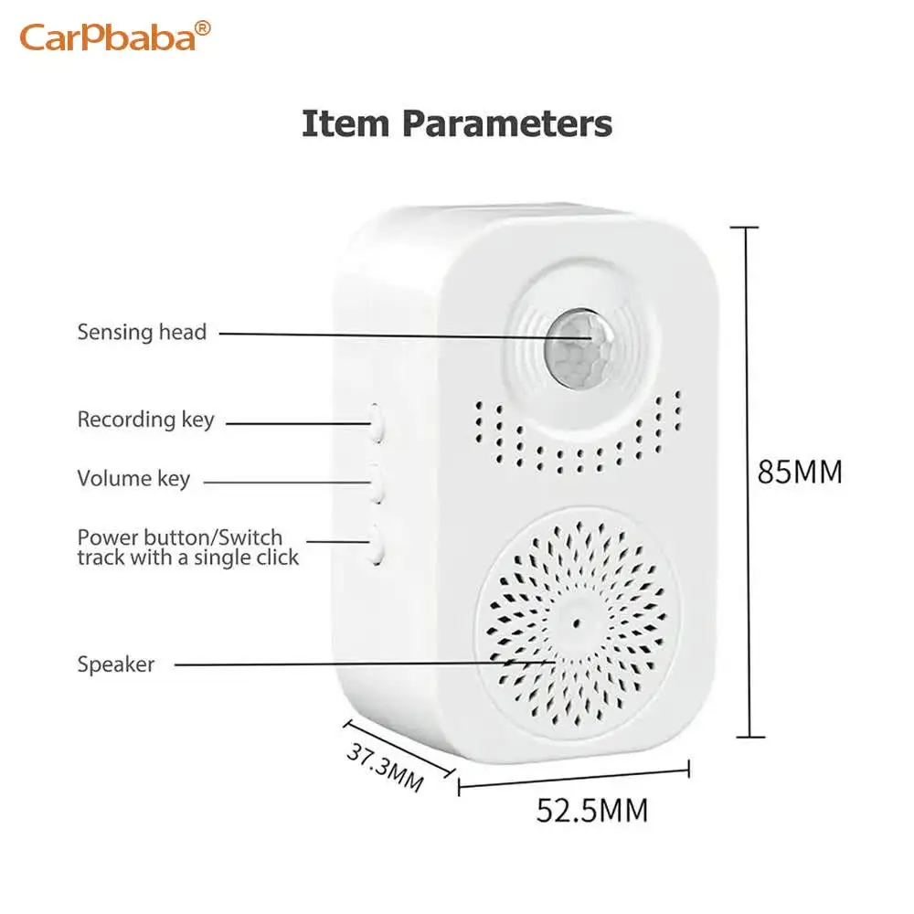 Welcome Ring Voice Prompter Infrared Induction Voice Reminder Sound Speaker Anti-theft MP3 Audio Entrance Welcome Greeting