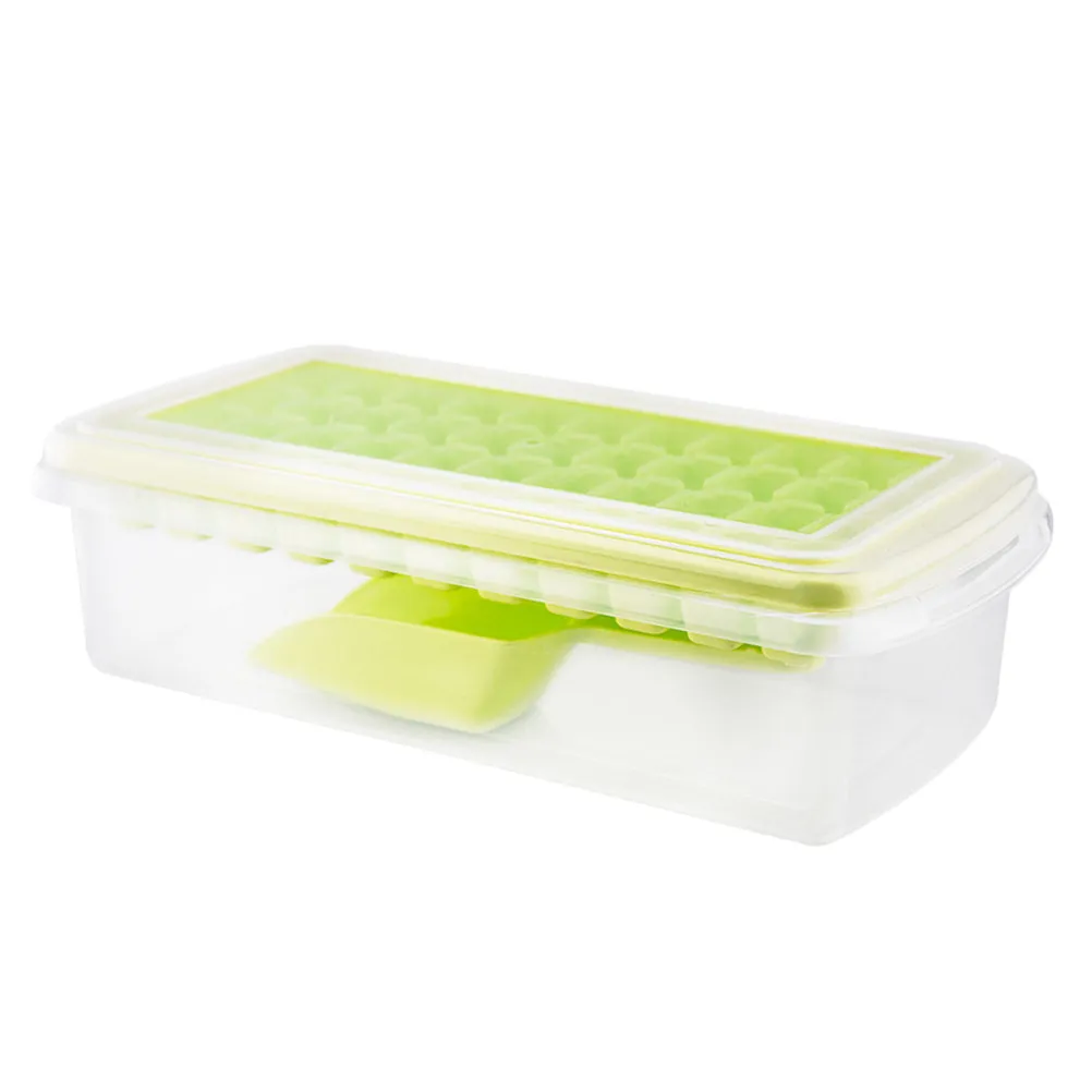 44-Grid Premium Plastic Ice Cube Tray Mold with Lid Stackable Freezer Organizing Design for Whiskey Juice Soda Beverages Parties