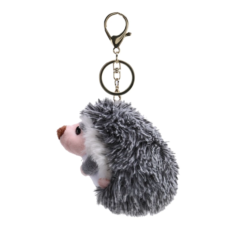 Cute Hedgehog Plush Keychain Mobile Phone Pendant Keyring Hedgehog Pompon Ring Pendant Plush Toy Anime Fur Gifts