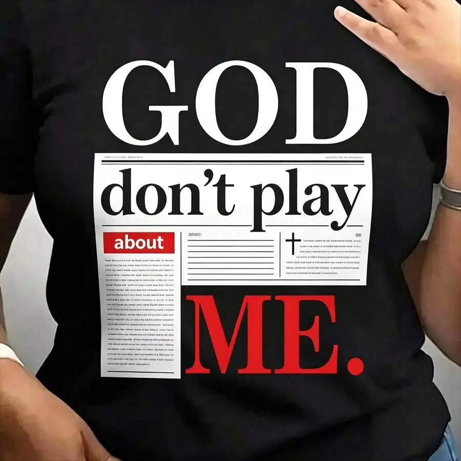 Women Men Vintage Graphic Tee God Dont Play About Me Christian Faith Statement Print Short Sleeve Religious Inspirational Message Top Spiritual Gift Idea For Daily Wear