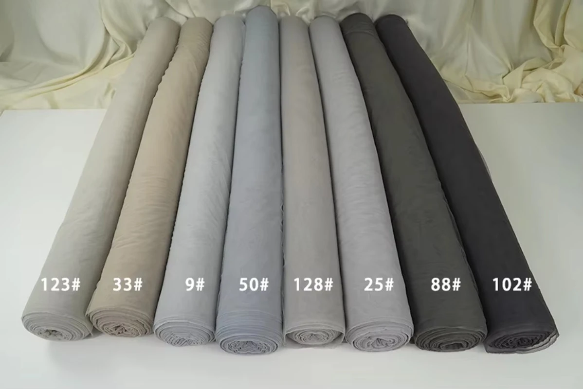 Mistlace Gray Mesh Tulle Fabric 63 Inches Wide Sheer Soft Grey Bridal Illusion Tulle for Wedding Veils Tutu Skirts ML56 view 6