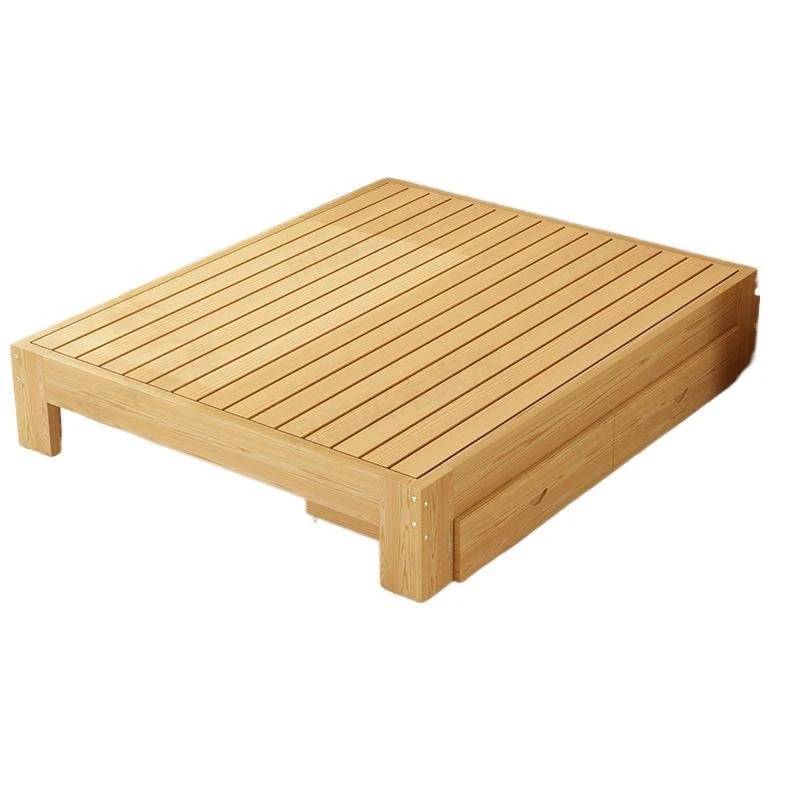 

All solid wood tatami modern simple row skeleton floor sheet double bed and breakfast hotel