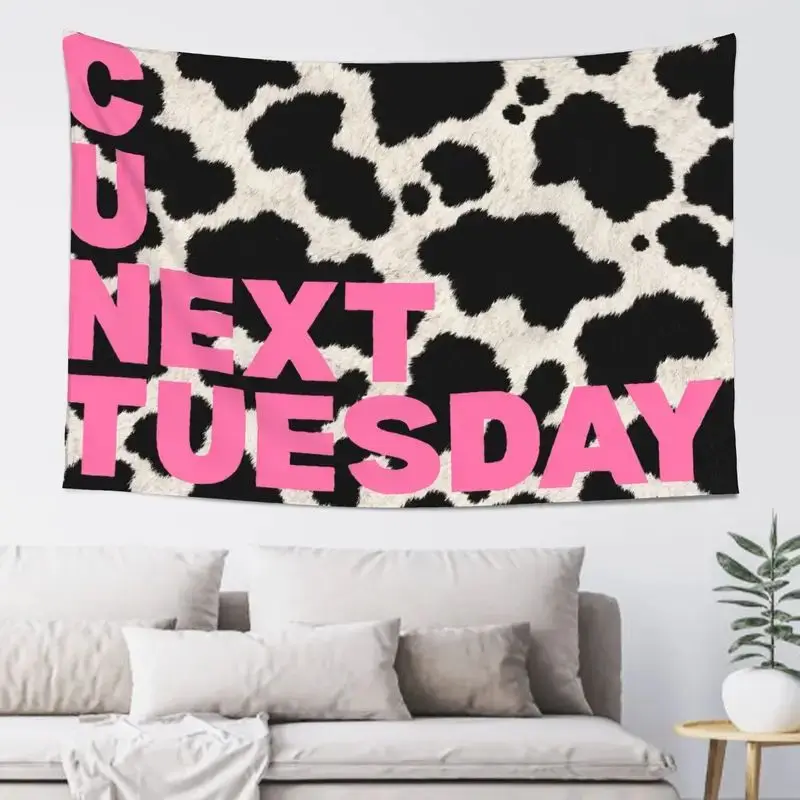 VIKAMA Cu Next Thursday Zebra Modern Wall Art Tapestry Print for Living Room Bedroom Home Boho Hippie Aesthetic Decor
