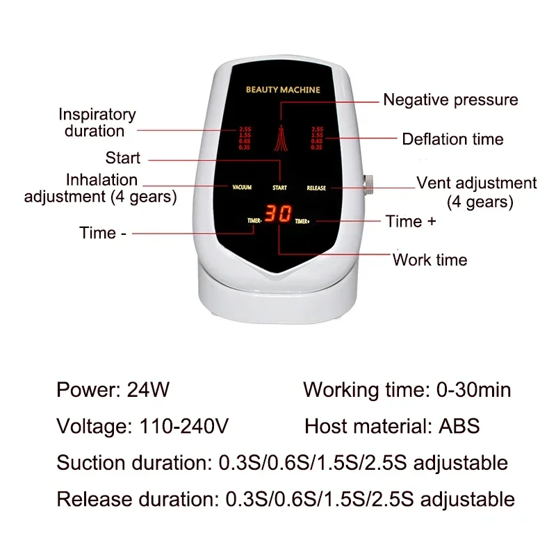 Breast Vacuum Negative Pressure Massager Massager Breast Massager Beauty Salon Cupping Device Desktop Household