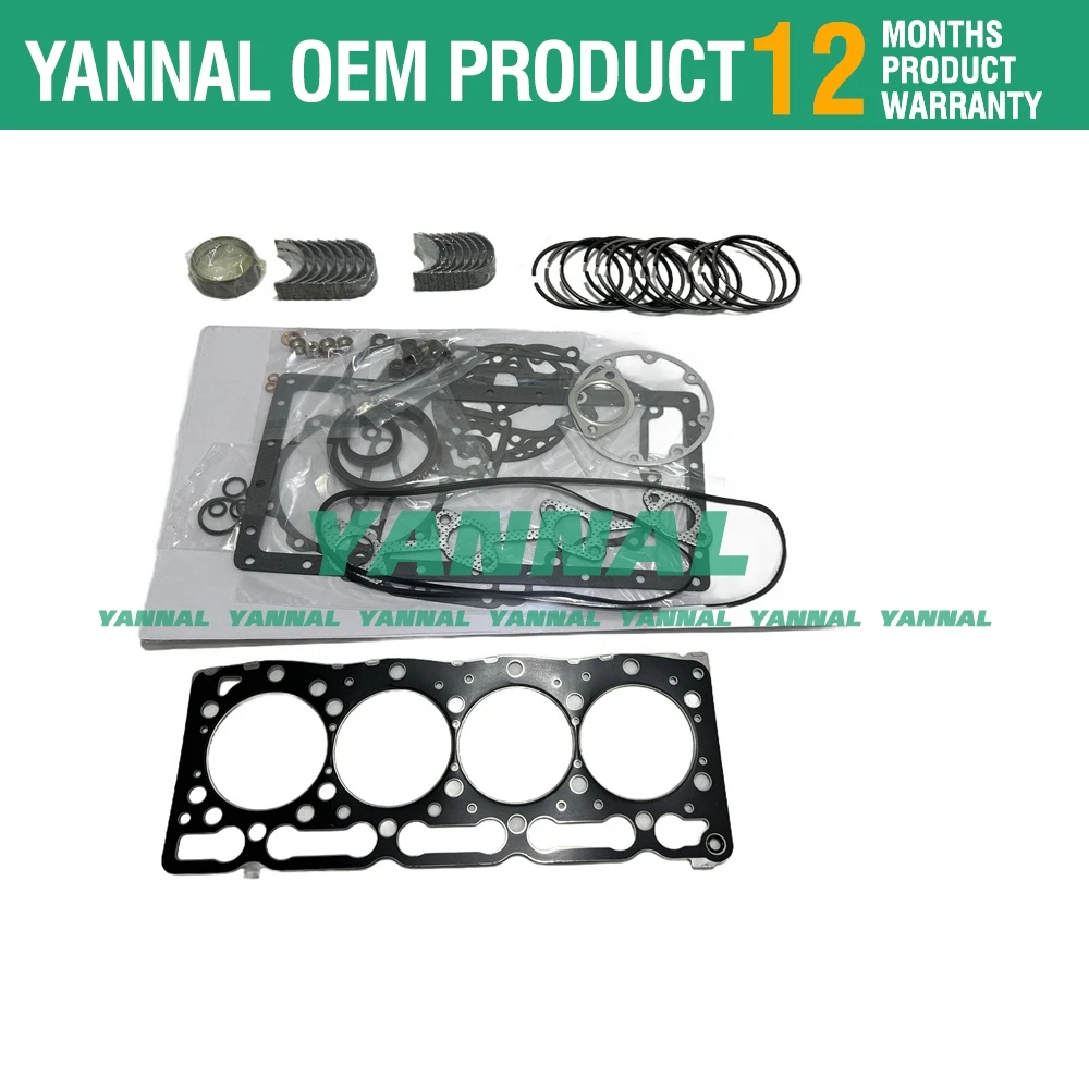 V1505 Overhaul Re-Ring Kit For Kubota V1505-IDI-T V1505-E2B V1505-E3B Engine L355SS KX71-3 KX71H KX91-2 KX91-2S KH90 Excavator