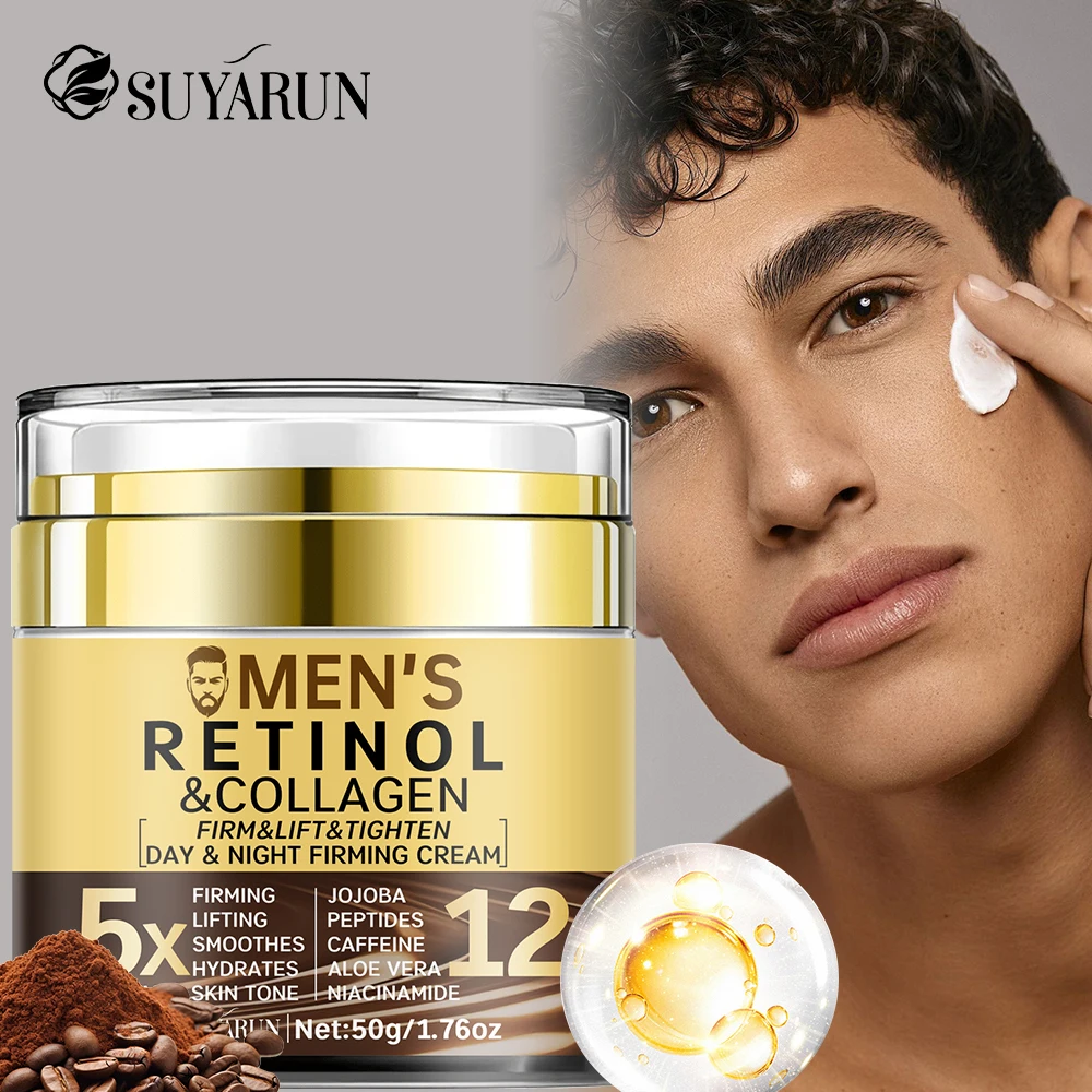 SUYARUN Crema facial antiedad para hombres, crema hidratante reafirmante e hidratante con SPF 20 | Ingredientes naturales orgánicos para todo tipo de piel.