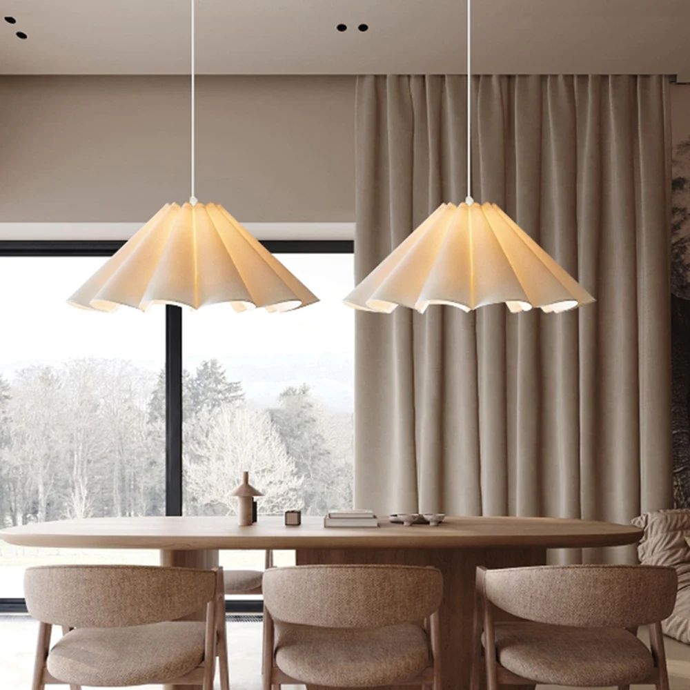 

Lower Petals Cream Chandelier LED Indoor Pendant Lamp for Living Room Bedroom Dining Room Bar Simple Modern Lights