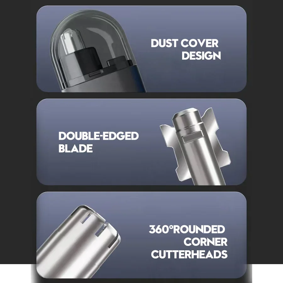 USB oplaadbare elektrische neus-oortrimmer - 150 mAh Li-polymeerbatterij, snel opladen, compacte en draagbare tondeuse voor herenverzorging