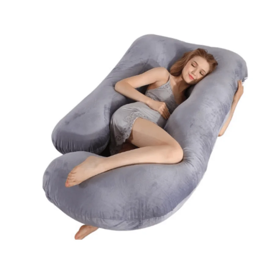 Pharmedoc Maternity Pillow, U-Shaped Full Body Pillow-Detachable Pillowcase Extra Large Size-Grey-Sleeping Maternity Pillow-Adult Body Pillow, Maternity Pillow And Pregnancy Essential Mother Day Gift sf25032451063633946