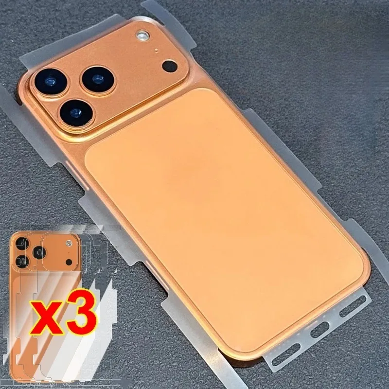 Für Apple iPhone 17 16 15 14 13 12 11 Pro Max Seitenschutz-Rückfolie Kratzfeste Matte Rückseitenfolie