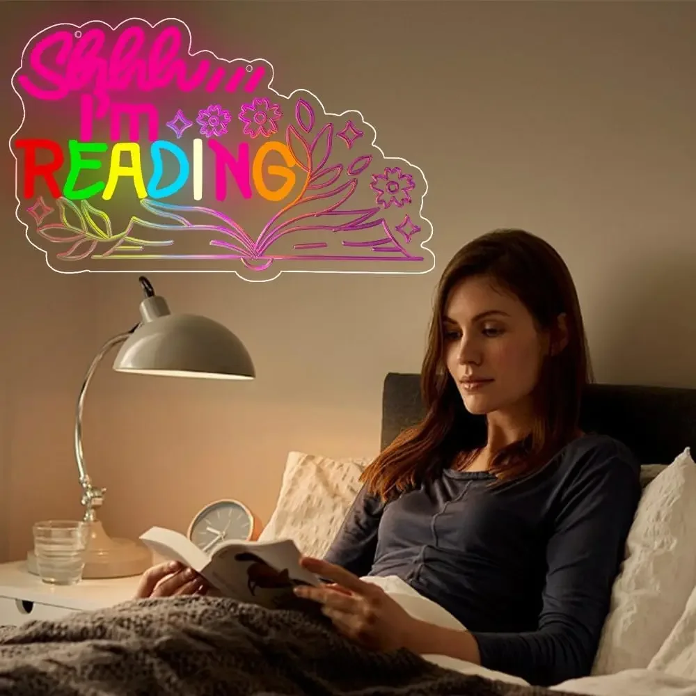 قراءة ضوء النيون النيون تسجيل USB عكس الضوء LED النيون تسجيل الجدار الديكور لغرفة النوم غرفة المعيشة هدايا حفلة عيد ميلاد #6