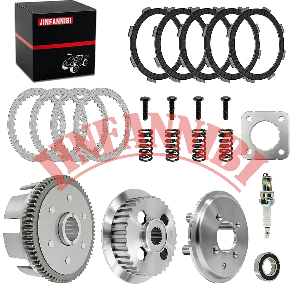 Clutch Friction Plates & Basket Kit for Honda Sportrax 250 TRX250EX 2001-2004 2005 2006 2007 2008