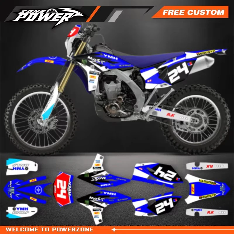 

Powerzone Motorcycle Fairing Graphic Decals Sticker Kit For Yamaha WR450F WRF 450 WR 450F 2012 2013 2014 2015