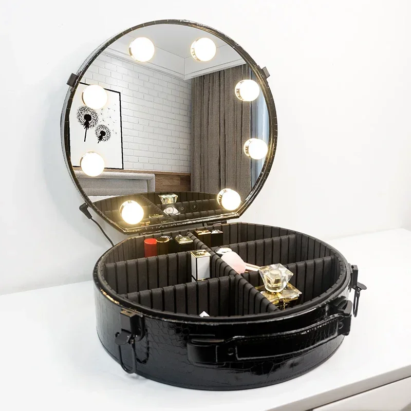 Luxury Cosmetic Box Makeup Case with LED Light Popular Beauty Special Manufacture for Personal Use Gift