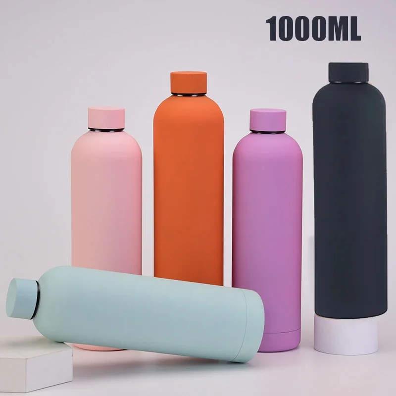 

1000ML Double-Wall Stainless Steel Leak-proof Thermal Vacuum Flask Insulated Water Bottle Sports Coffee Straight Body Cup Flasks