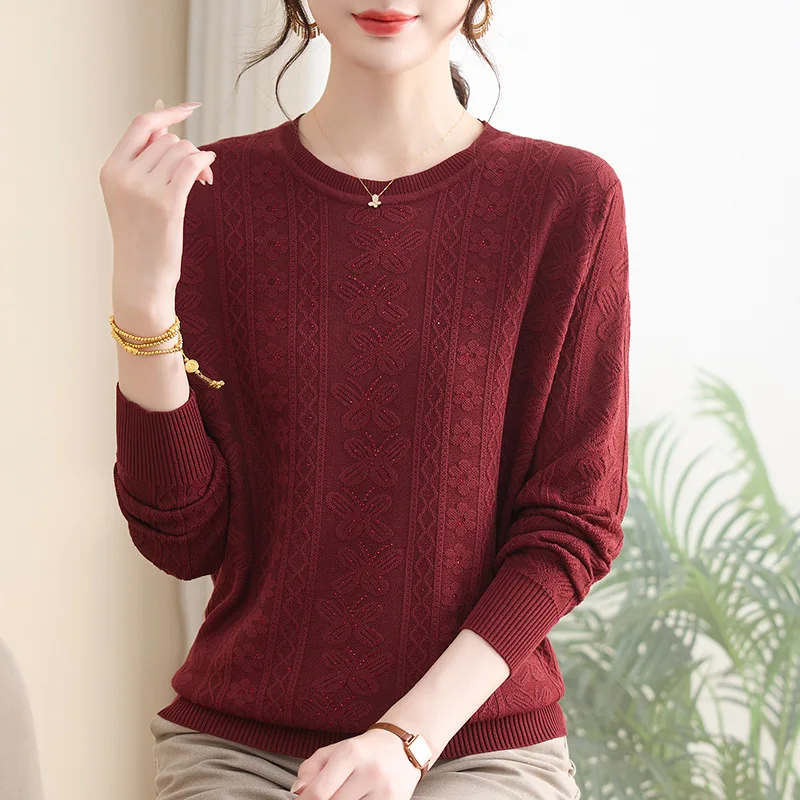 

Pollovers, женский свитер, новый трикотаж, топ с длинными рукавами, базовый джемпер, женская одежда, весенне-осенняя блузка для мам среднего возраста