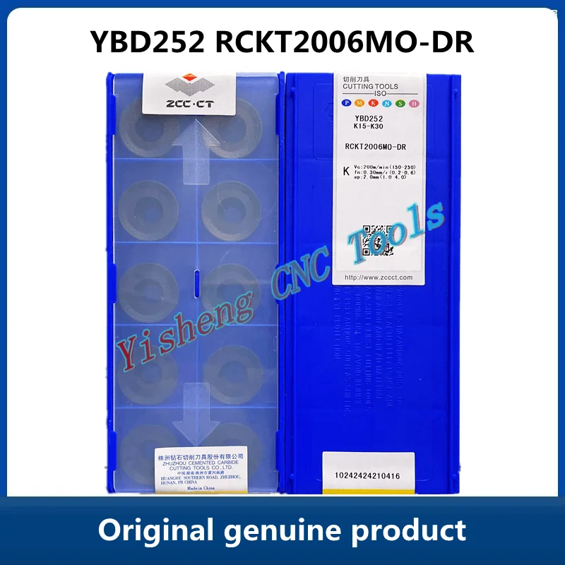 ZCC CT YBM351/YBC401/YBG302/YBG202/YBC302/YBM251 RCKT2006MO-DR YBG205/YBD252/YBC301 CNC Carbide Milling Inserts Lathe Cutting