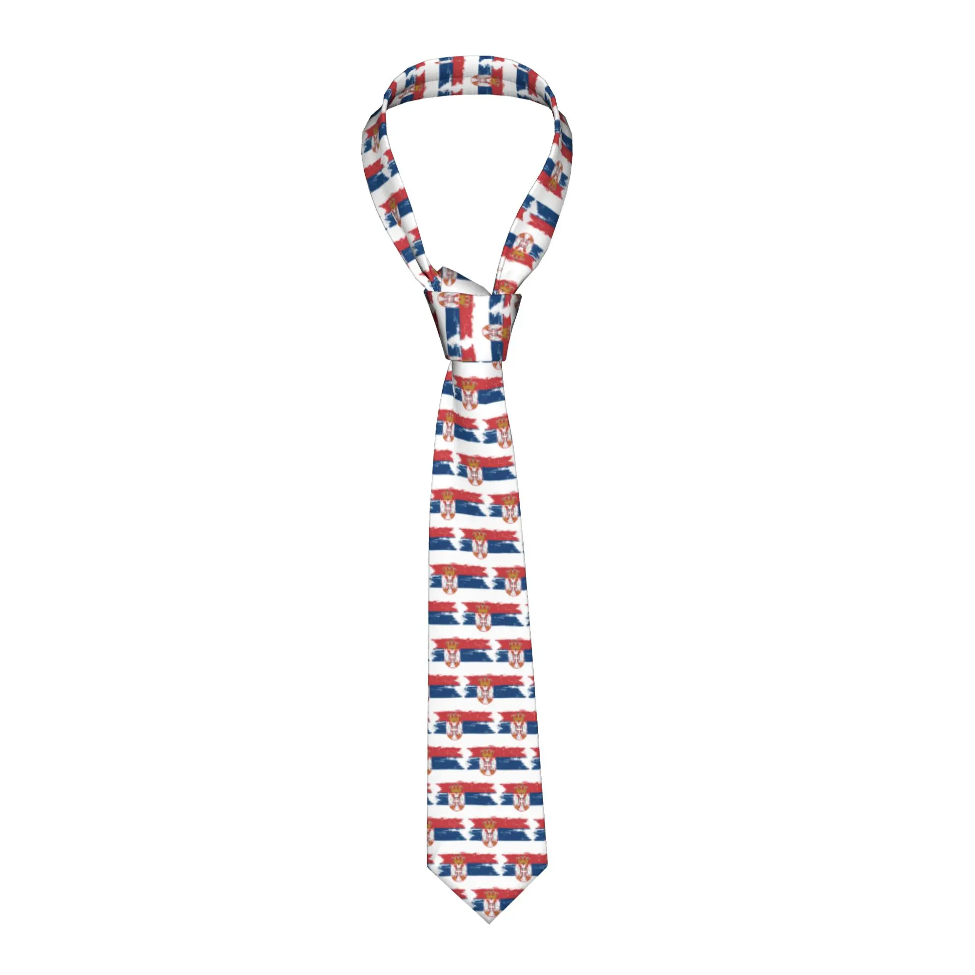 Fashion Serbia Flag Neck Tie for Party Men Serbian Proud Necktie