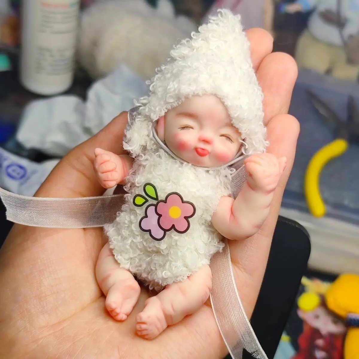 Soft Clay Doll Palm Rebirth Baby Movable Rebirth Doll Baby Simulation Mini Baby Just Born Reborn Baby Doll