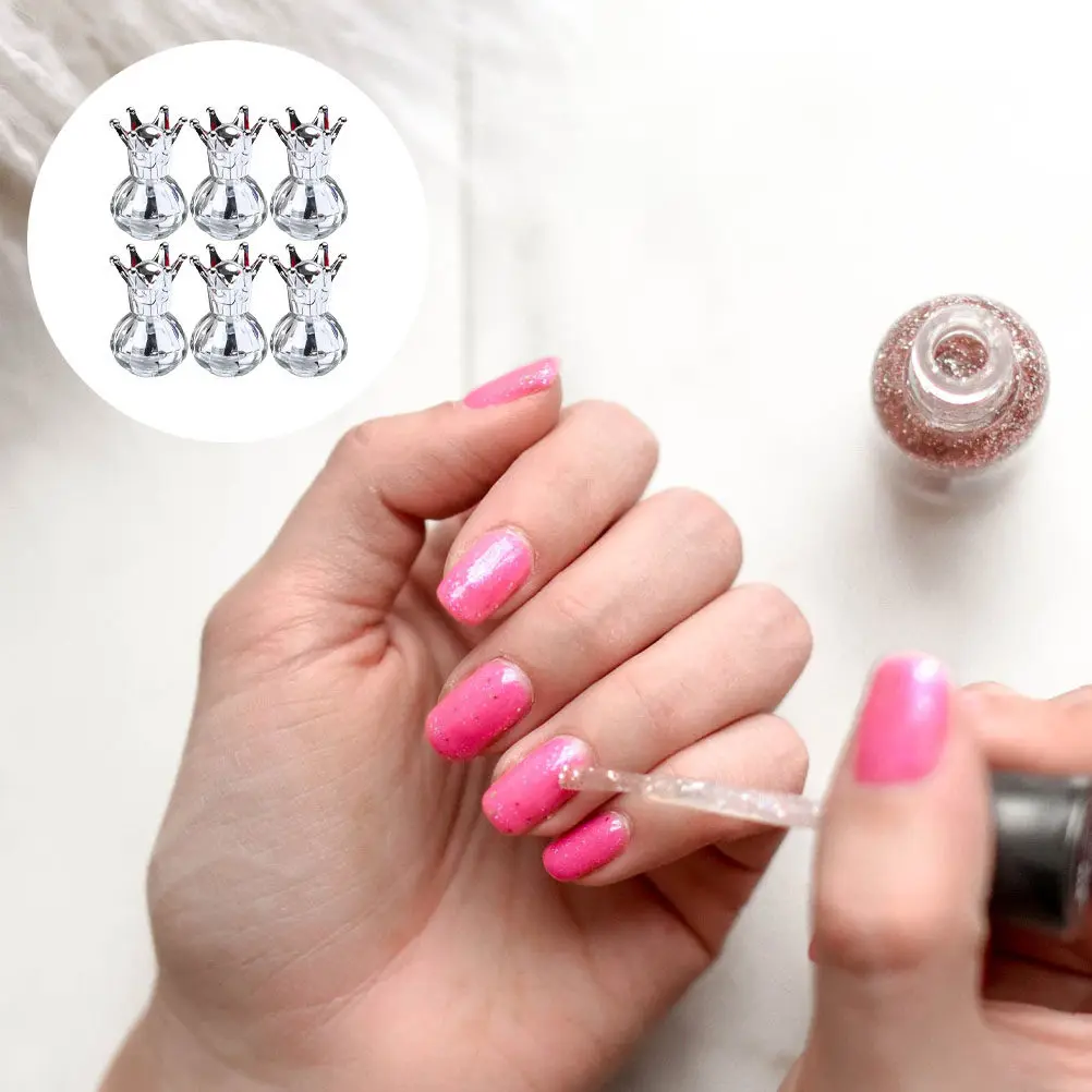 

6 PCS Nail Polish Empty Gel Bottles Fingernail Jars Oil for Nails with Lids