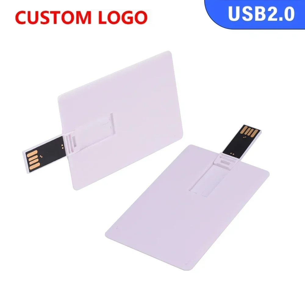 

JASTER White Card USB Flash Drives 128GB Free Custom Logo Memory Stick 64GB Two Sided Color Printing Pen Drive 32GB 16GB 8GB 4GB
