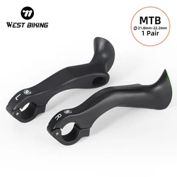 WEST BIKNG MTB Bicycle Bar Ends 22.2mm Ergonomic Mountain Bike Inner Bar Ends Nylon Reflective Handlebar Grips Mtb Cycling Parts