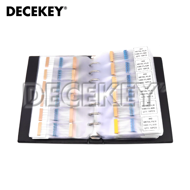 

0.25W 122/130/140/158Values 1R~10M Ohm 1/4W 1% Metal Film Resistor Assorted Kit Resistance Pack Sample Book