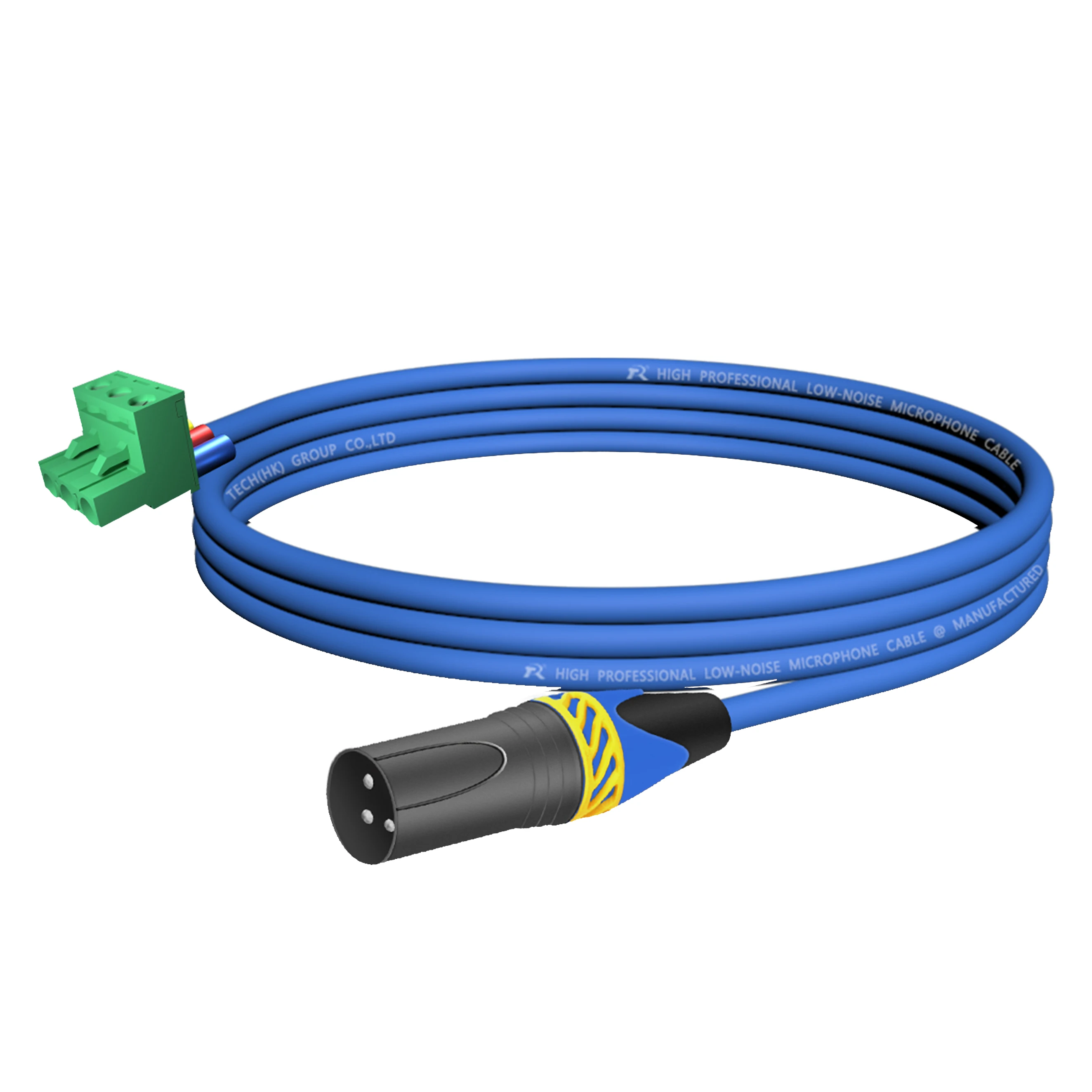 1 Stück Phoenix-zu-XLR-Audiokabel, Abgeschirmtes Kabel mit XLR-Stecker/Buchse und Gelber Rutschfester Zugentlastung – Detail 4