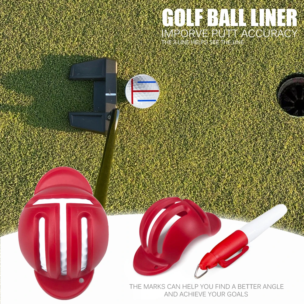 علامة كرة جولف مكونة من 3 خطوط، أداة محاذاة مع قلم استنسل، أدوات تدريب الجولف للتمرين في الهواء الطلق، ملحقات رياضية الخريف