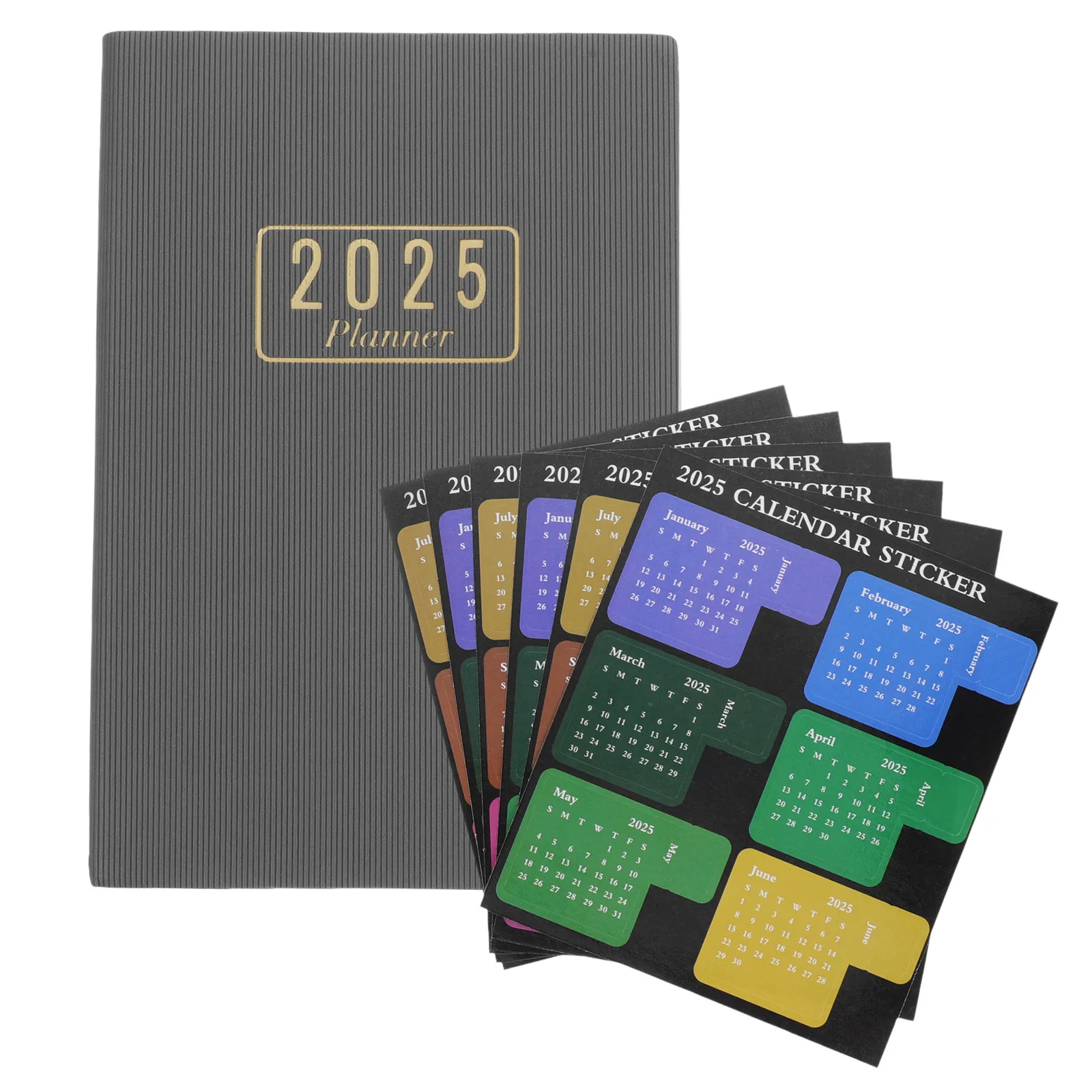 1Set Portable Academic Planner A5 Multi-Function Notebook Artificial Cover Thick Paper Office Student Schedule Journal