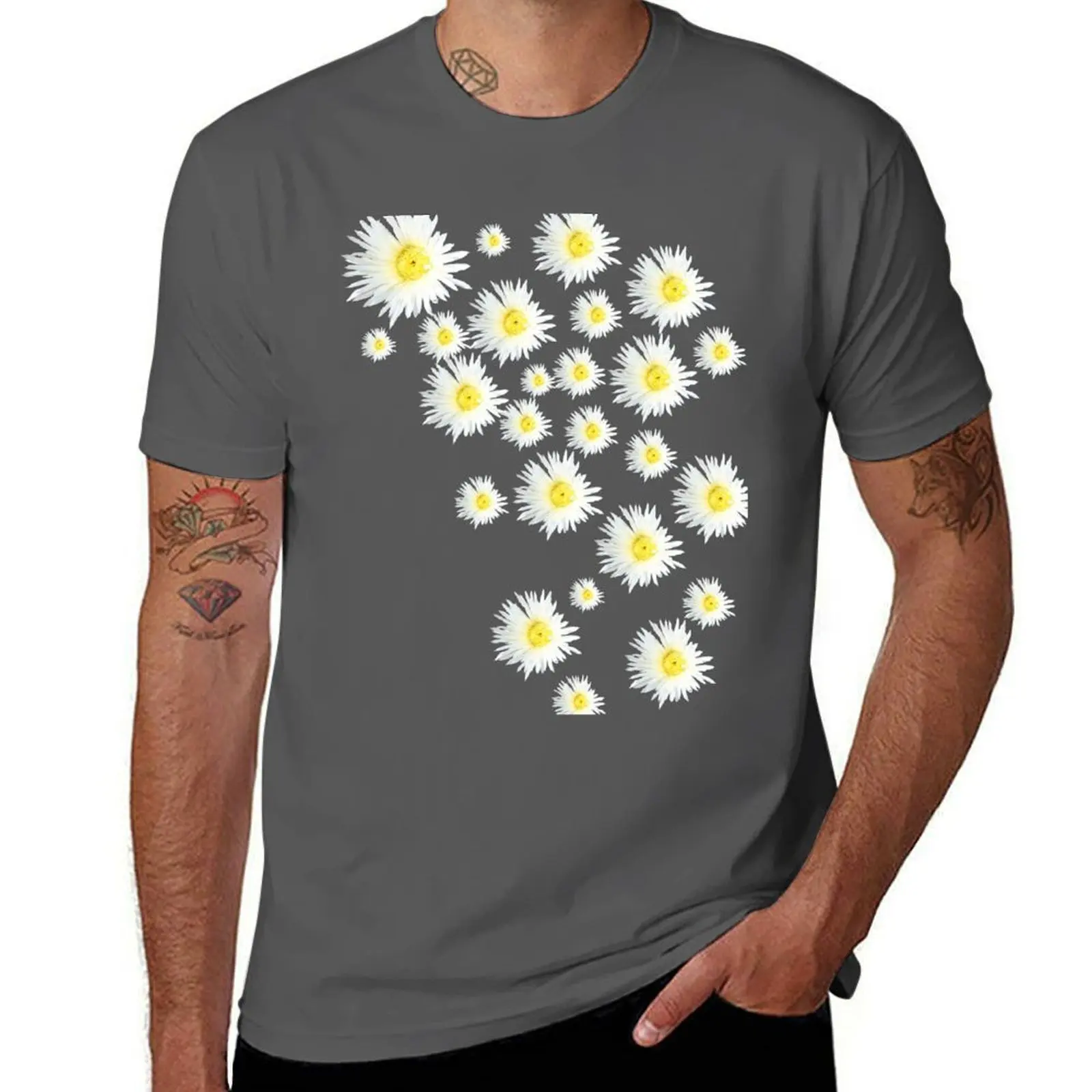 

White daisy Flower like - T-Shirt Everyday Wear Basic Short Sleeve Top