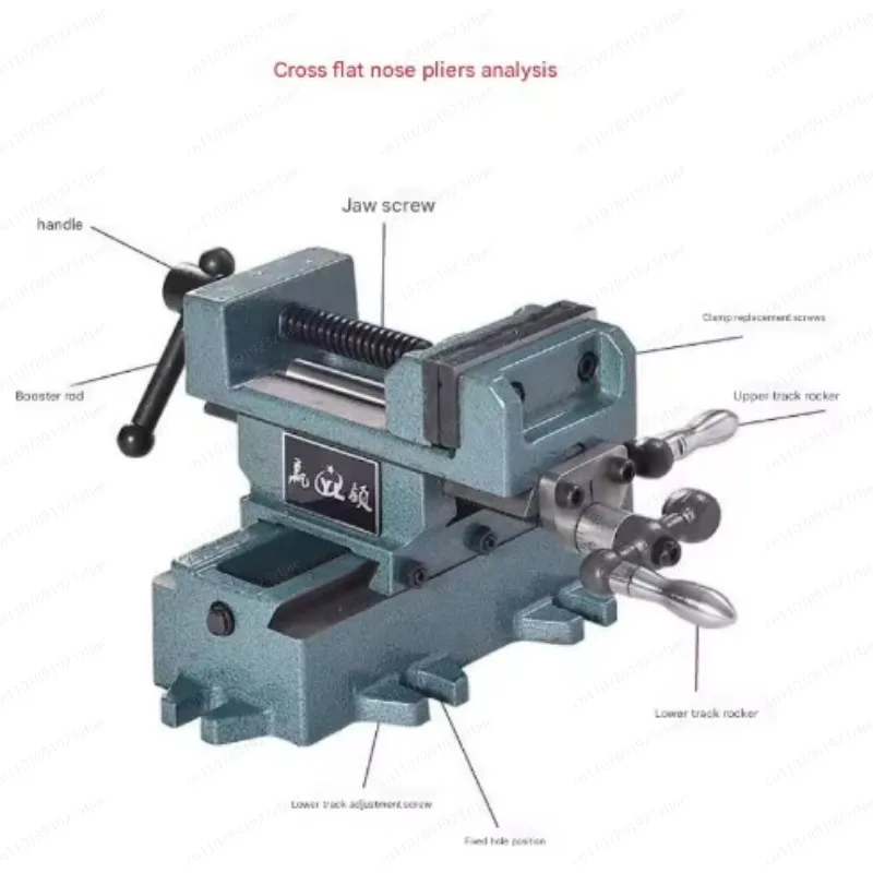 Q97 Heavy Duty Precision Cross Nozzle Vise Drilling Variable Milling Machine Bidirectional Mobile Vise 3/4