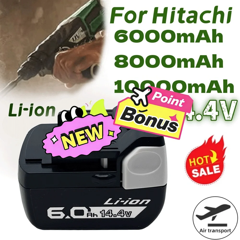 🚧14.4V Replacement For Hitachi BSL1430 BSL1440 BSL1450 Cordless Drill Rechargeable Power Tools 6.0/8.0/10.0Ah Battery🧸