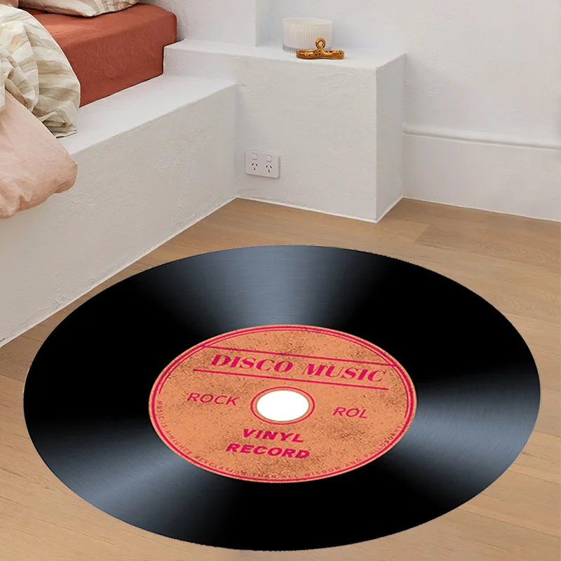 Modern Round Carpet for Living Room Large Anti Slip Bedroom Floor Mat Kids Room Music Shop Rug Home Decor 100cm 120cm