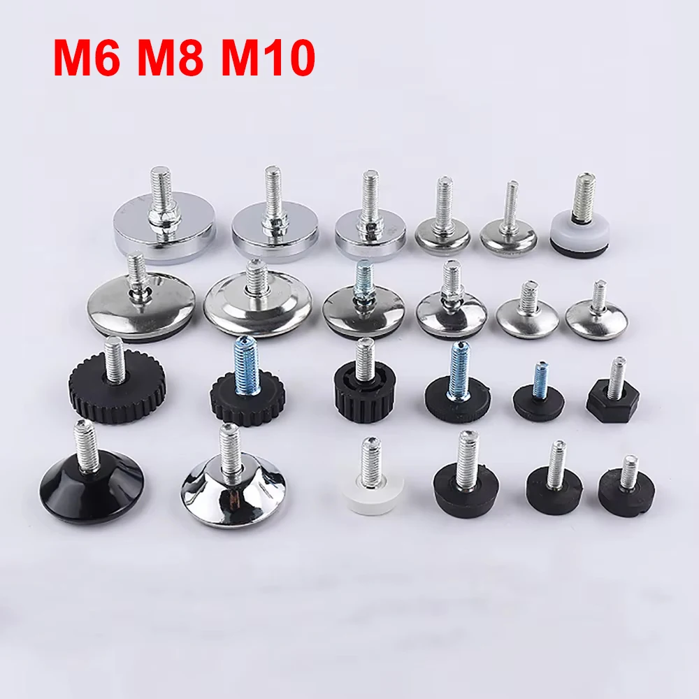 M6 M8 M10 Adjustable Leveling Chair Leg Feet Furniture Mat Screw-in Base Sofa Bed Cabinet Table Floor Protector Anti-slip Pad