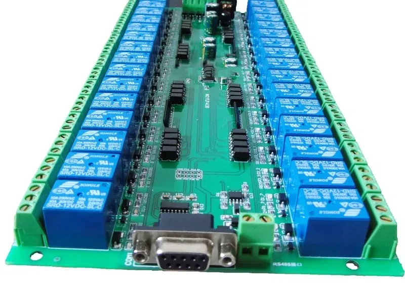 32-channel Relay Switch Control Board 4 Channels Signal Input RS485/232 Interface Delay Group Switch Host Computer