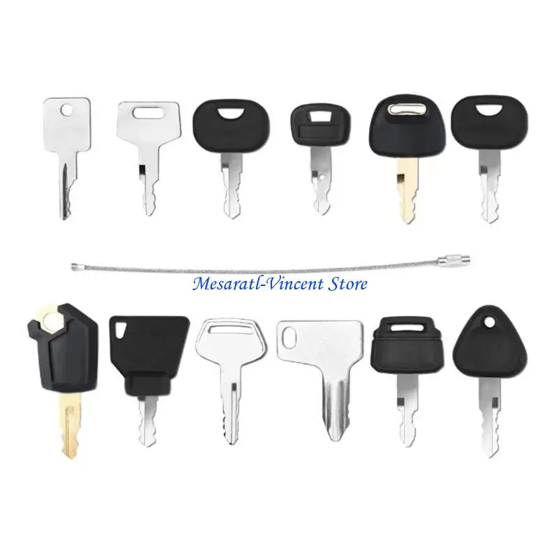 A70F 12pcs Kunci Pengapian Kunci Kunci Konstruksi Konstruksi Konstruksi Kunci Pengapian