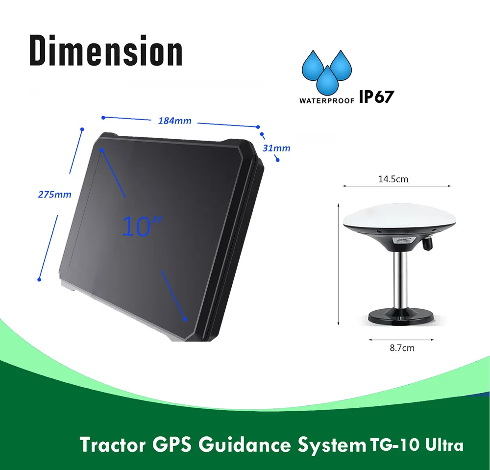 Factory 10-Inch IPS Touch Screen GPS Navigator 1080p Waterproof Android Guidance System 12 Months for Agriculture Tractor DVR