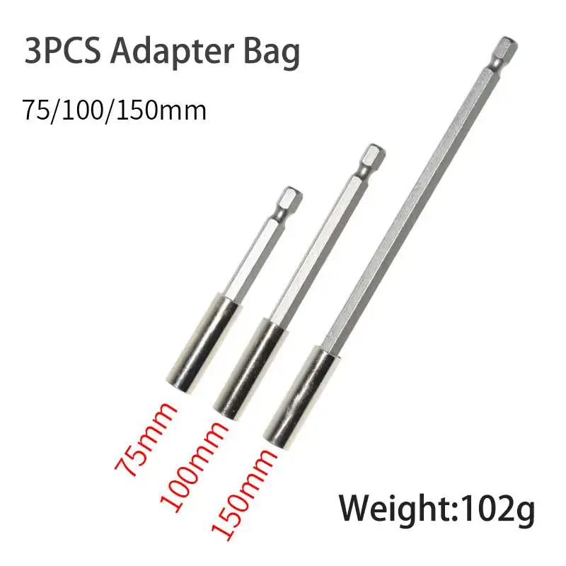 

DIYWORK 1/4" 75/100/150mm Hex Magnetic Bit Holder Durable Extension Drill Driver Sleeve Adapter Screwdriver Bars