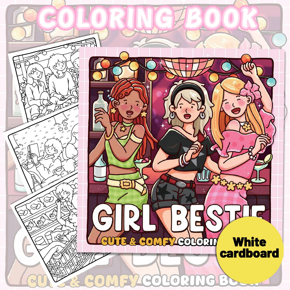 소녀 베스티 색칠하기 책, 생기 넘치는 장면, 쉬운 색칠하기, 가정용 부모-자녀 DIY, 휴식, 휴식, 창의력 향상