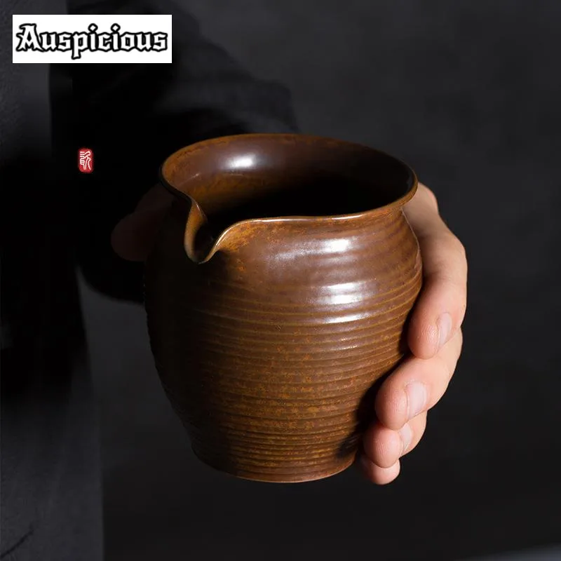 200ml Longquan Celadon Tea Pitcher Raw Ore Gray Galze Justice Cup Handmade Wood-fired Porcelain Fair Cup Divide Tea Coffee Mug