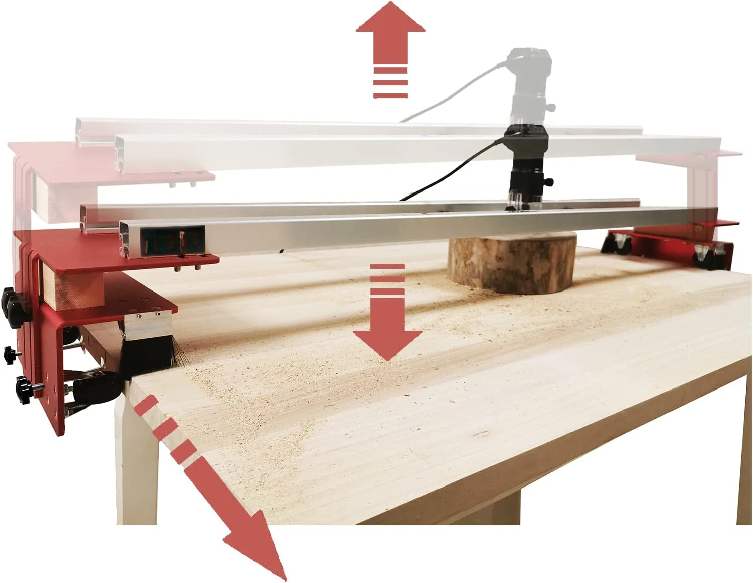 Router Sled,3 Axis Adjustable,Slab Flattening Mill,Slab Jig-Restricted Position,Router Sled for Woodworking