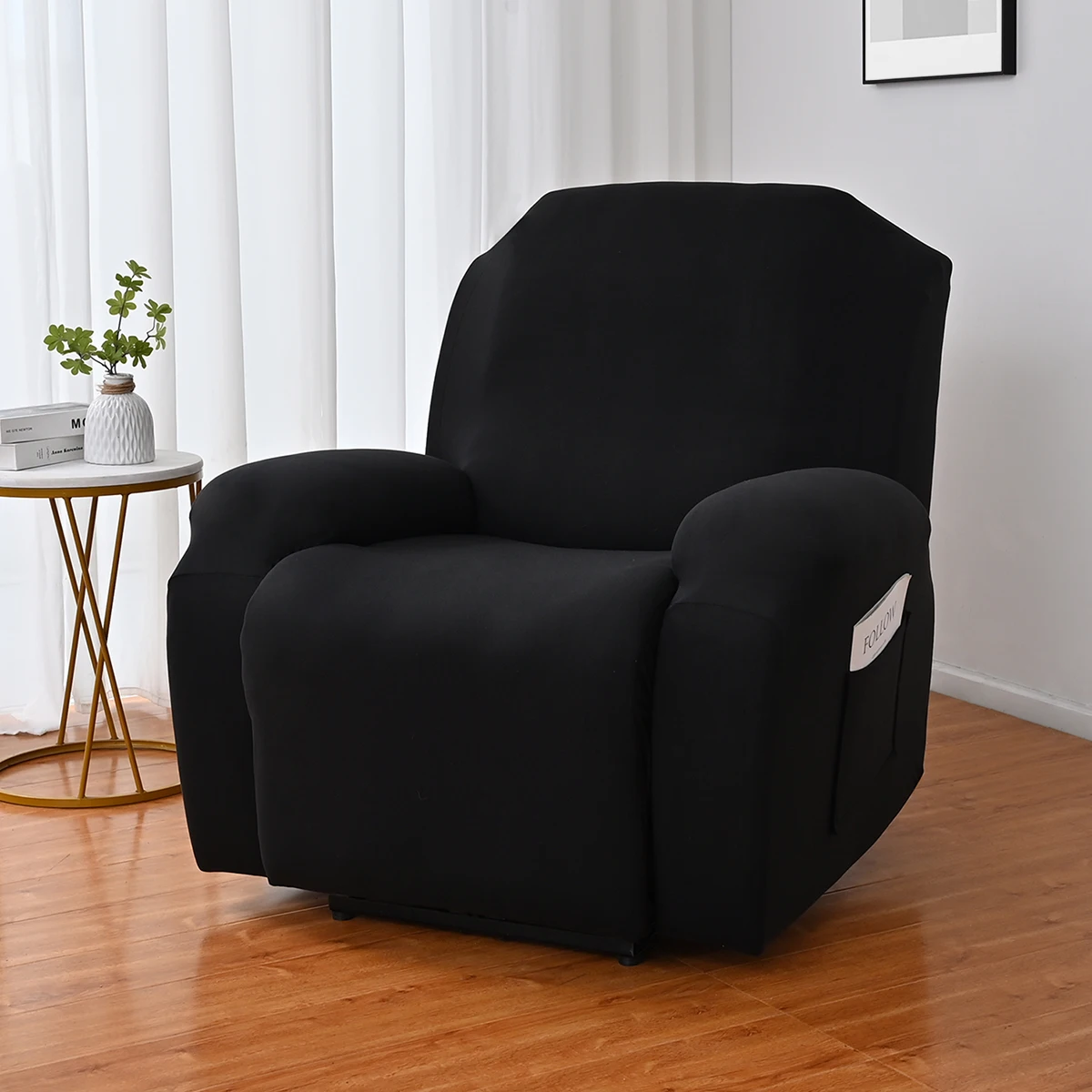 4pcs/set single ground milk silk solid color elastic single person sofa cover, suitable for hotel living room sofa protection