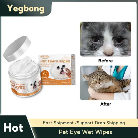 일회용 반려동물 눈 물티슈, 개 고양이 눈물 청소, 귀지 청소, 냄새 제거제, 젖은 종이 수건, 청소 도구 용품