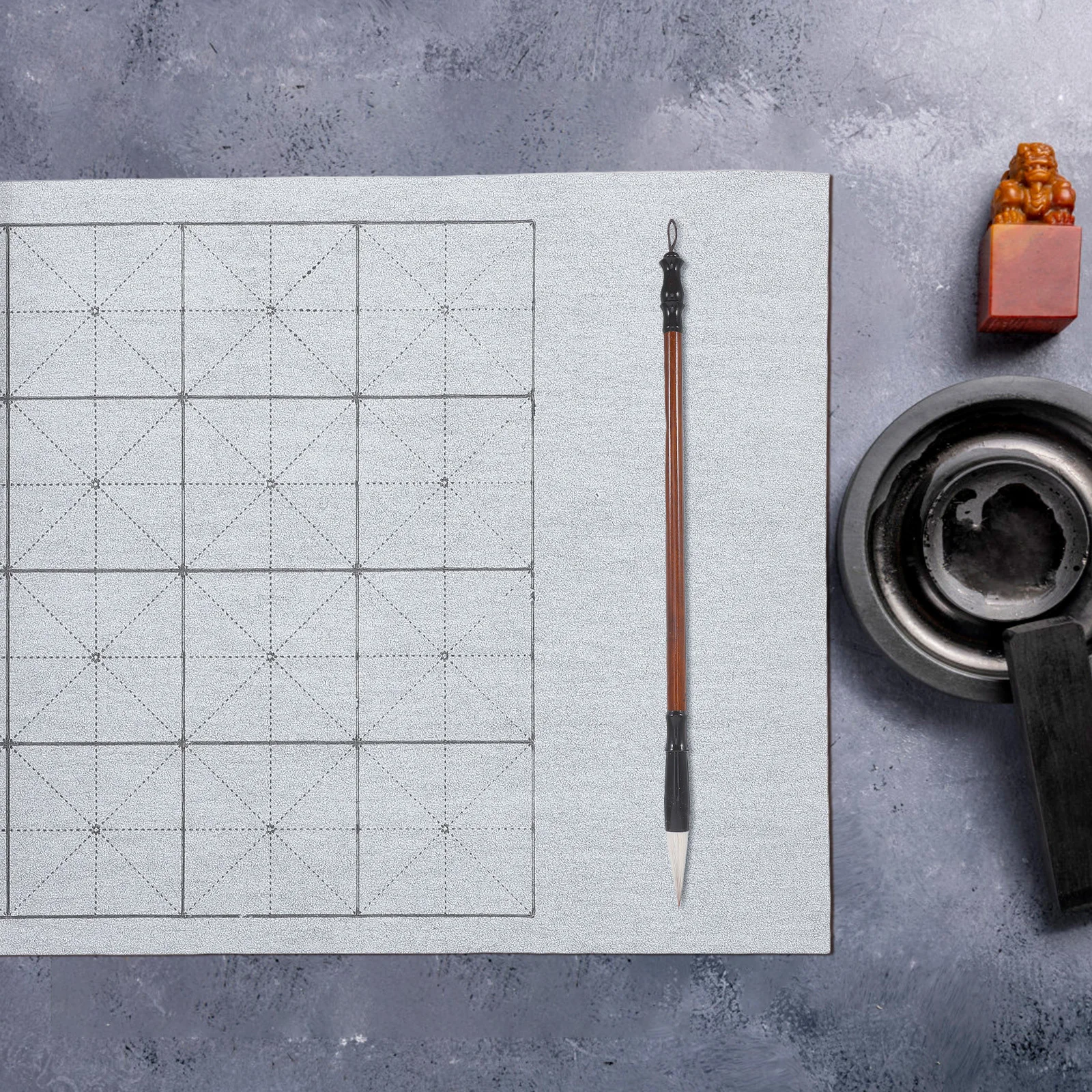 1Set Panno per Scrittura ad Acqua Pennello per Calligrafia Penna Piatto per Acqua Riutilizzabile Kit per Pratica di Calligrafia Cinese per Principianti Abilità Quotidiana