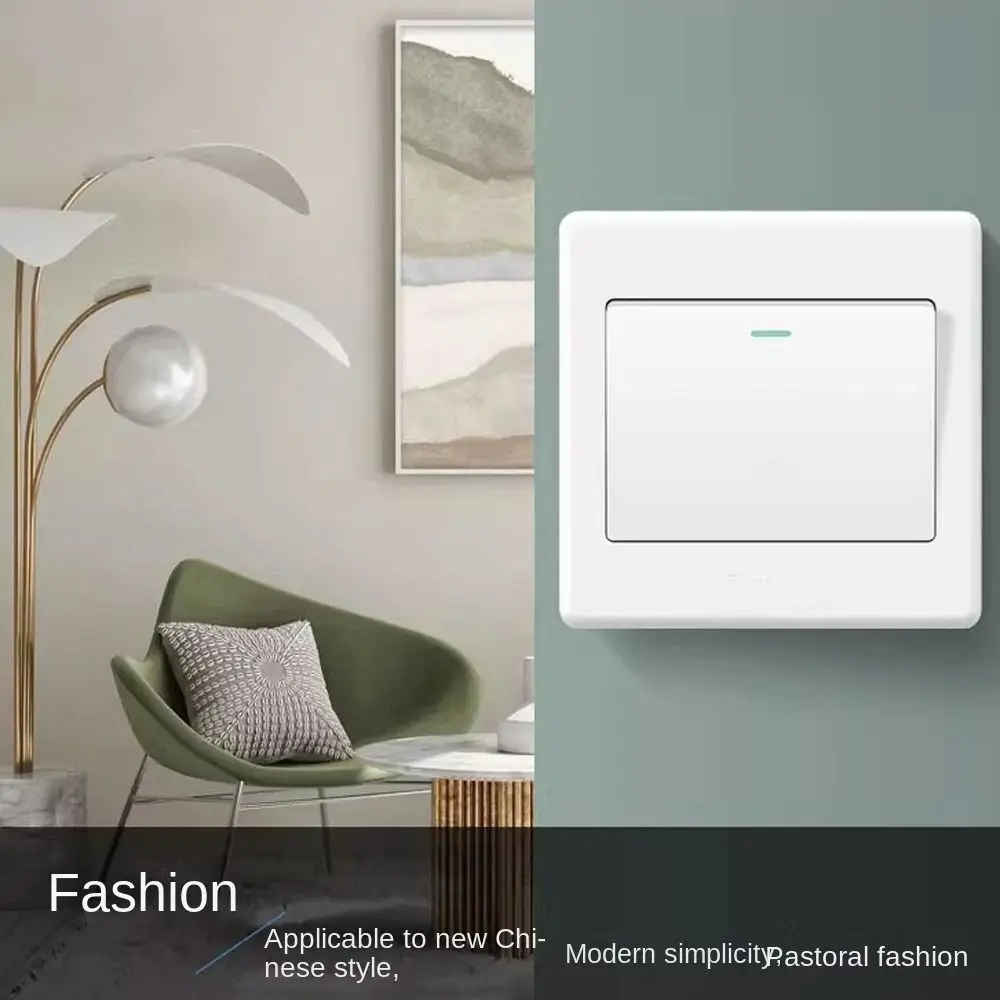 1Way Button Wall Switches Home Accessories with Fluorescent Indicator Light Wall Light Switch Panel Durable
