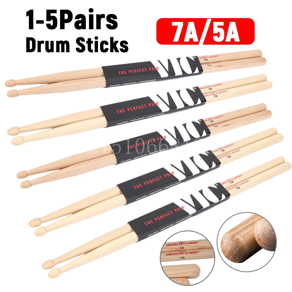 Trommelstöcke für Anfänger, gleichmäßiges Gewicht und Tonhöhe, Trommelstöcke mit Holzspitze, American Hickory Drumsticks, Percussion-Zubehör